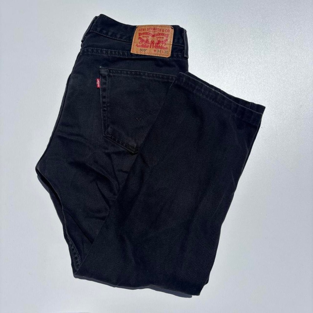 Levi's 505 Black Denim Jeans Size 34x30